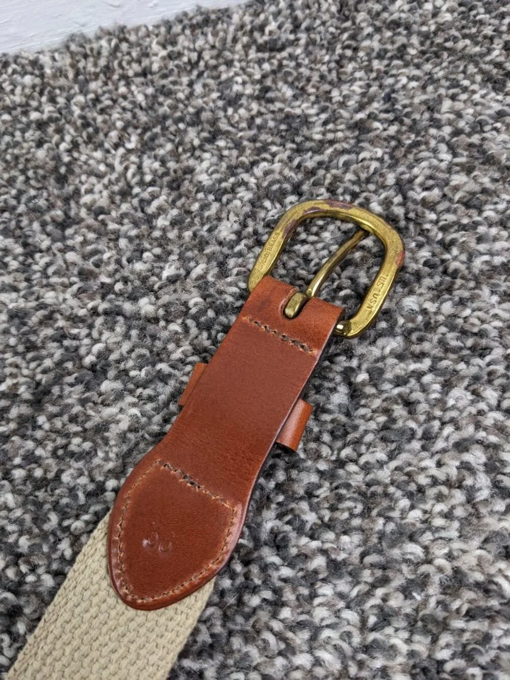 Gulph Mills Golf Club Belt Leather Man Ltd Nylon Hand Made Sz 38 USA Made